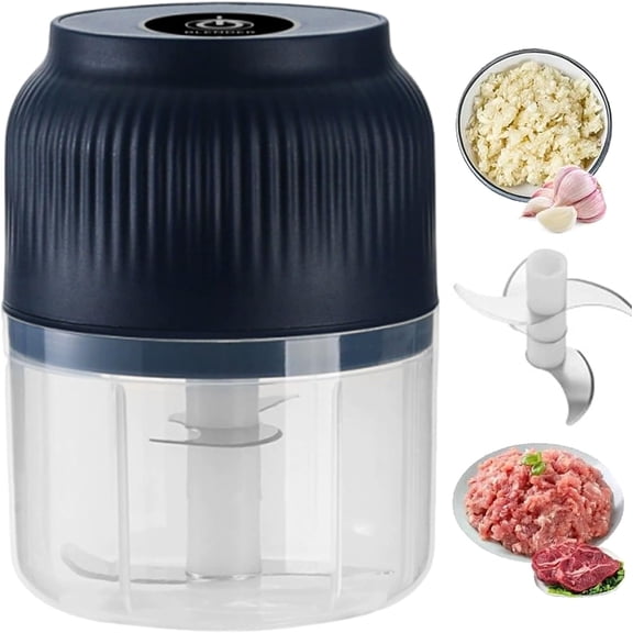 KitchenCraft Electric Food Chopper, Mini Portable Vegetable Slicer & Garlic Grinder with 320ml BPA-Free Container & Lid, One-Touch Operation for Garlic, Onions, Nuts & Herbs