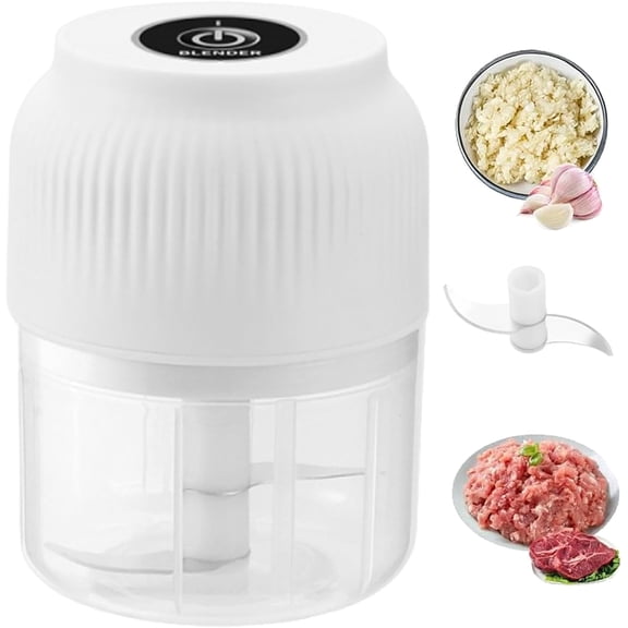KitchenCraft Electric Food Chopper, Mini Portable Vegetable Slicer & Garlic Grinder with 320ml BPA-Free Container & Lid, One-Touch Operation for Garlic, Onions, Nuts & Herbs