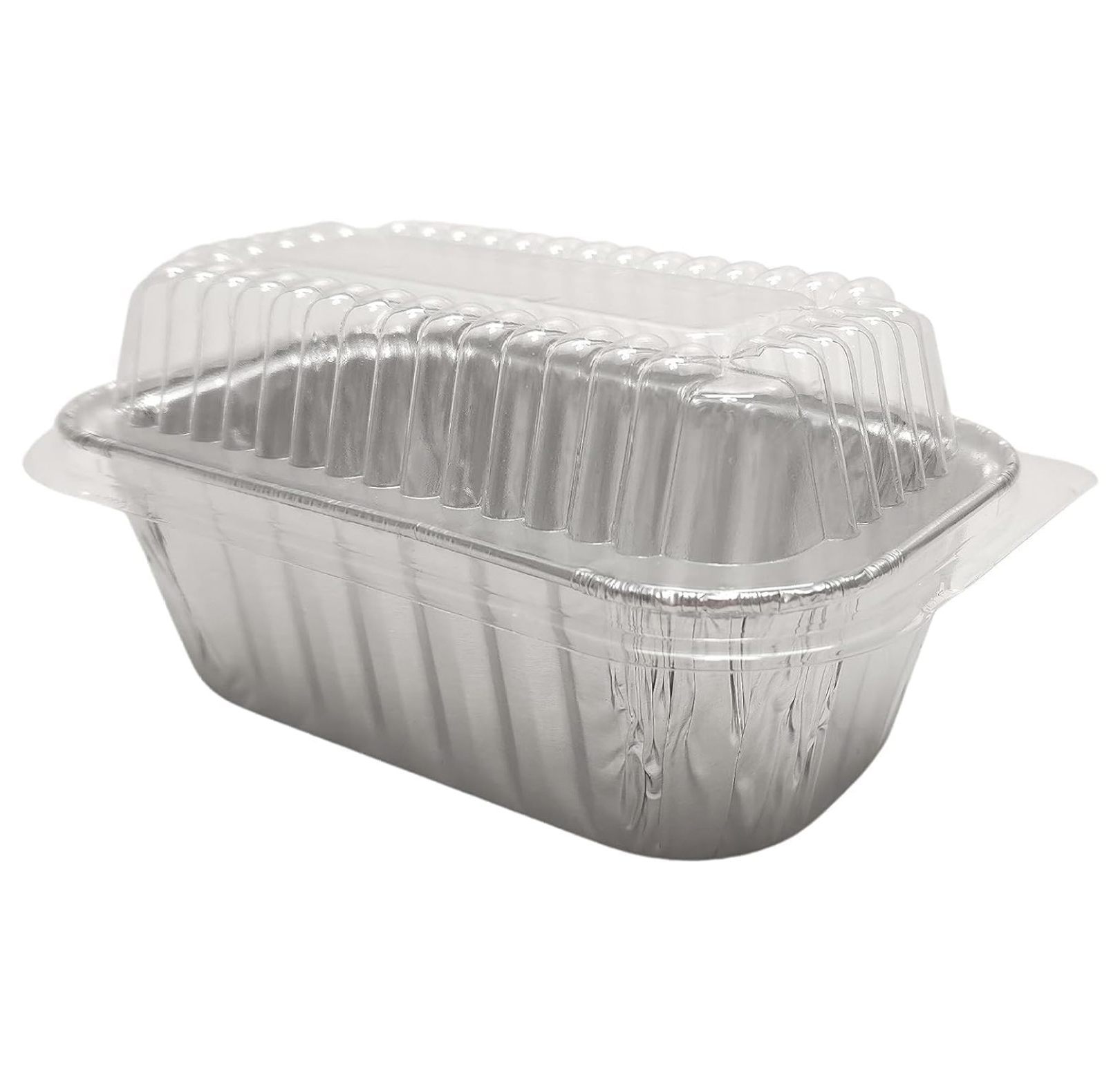 KitchenDance Disposable 1 Lb Mini Loaf Pan with Clear Lid 15 Ounces