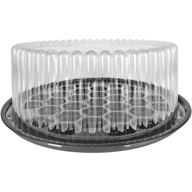 KitchenDance Disposable Plastic Display Cake s with Clear Plastic Lid