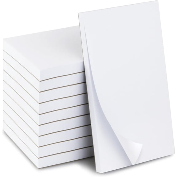 KitchenDine 10 Pack Note Pads 3x5 | 100 Sheets Per Memo Pad Server Scratch for Writing White Blank Notepads in Bulk Small Notepad Paper To Do Grocery List