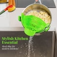 thumbnail image 1 of KitchenGizmo  - Silicone Pasta Strainer Clip-On for Pots and Pans - Heat Resistant Colander for Vegetables and Noodles - Kitchen Gadgets for Cooking - Space-Saving Design, 1 of 4