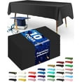 thumbnail image 1 of KitchenK Plastic Table Cloth Disposable 10 Pack, 54 x 108 Inch Table Cloths, Graduation Decorations Class of 2025, Graduation Party Tablecloths, Rectangle, Plastic Cover, Leakproof & Sturdy, Black, 1 of 10