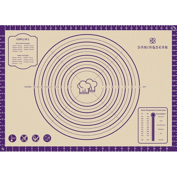 KitchenKey Baking Mat, 28" x 20" Silicone Food Grade Extra Large Non Stick Baking Sheet Mat with Measurement Non-slip Dough Rollin Counter Mat for Making Cookies, Macarons, Bread and Pastry