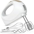 thumbnail image 1 of KitchenKey Handmixer - 5 Speed Portable Kitchen Mixer Electric Handheld with 5 Stainless Steel Accessories Whisk, Food Beater, Ivory, 1 of 12