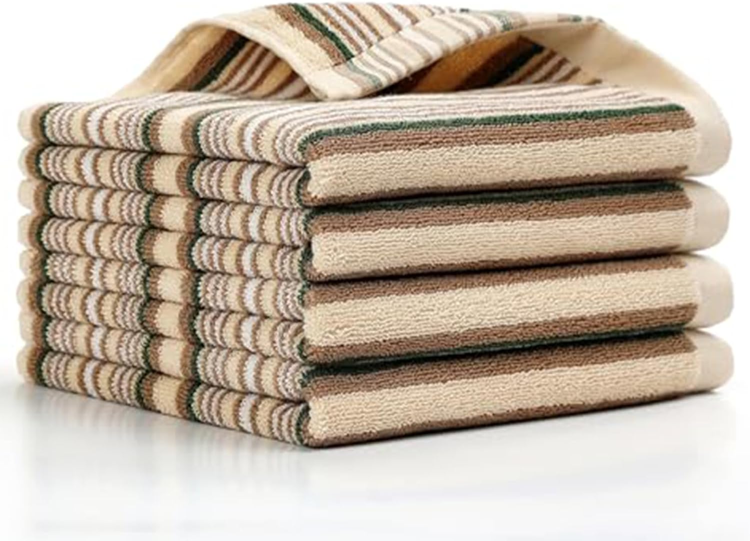 KitchenKey Premium Cotton Kitchen Dish Towels for Drying Dishes,Large Long Kitchen Hand Towels, Thick Highly Absorbent Dish Clothes Tea Towel Sets with Hanging Loop, 16" X 26", 4 Pcs