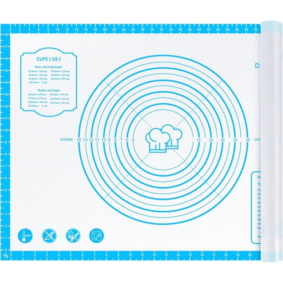 KitchenKey Silicone Pastry Mat,28" x 20" Nonstick Large Durable Silicone Sheet Mat with Measurement Non-slip Dough Rolling Mat for Pie Crust, Pizza, Cookies