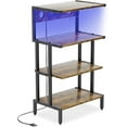 thumbnail image 1 of KitchenKey Video Game Console Shelf with Outlet, Stereo Racks and Stand with Led Strip Light,4-Tier Gaming Shelf for PS4 PS5 Xbox Games Organizer, Small Entertainment Center,AV Media Stand for CD DVD, 1 of 16