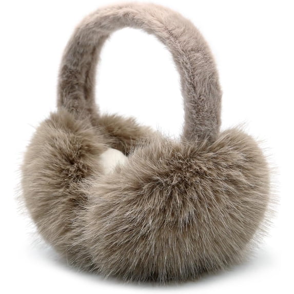 KitchenKey Women Winter Ear Muffs Fluffy Faux Fur Earmuffs Foldable Ear Warmer Girls Soft Ear Covers