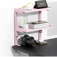 thumbnail image 1 of KitchenKey clamp on Desk Shelf, 2 Tier Office Desk Shelves Organizer, Wood Desktop Supplies Storage Rack, Desk Organizers and Accessories (Pink), 1 of 14