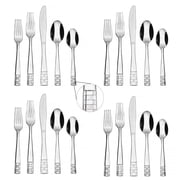KitchenTrend 20-Piece Silverware Set, Stainless Steel Flatware Cutlery Set, Service for 4 in Dishwasher Safe, Checkmate