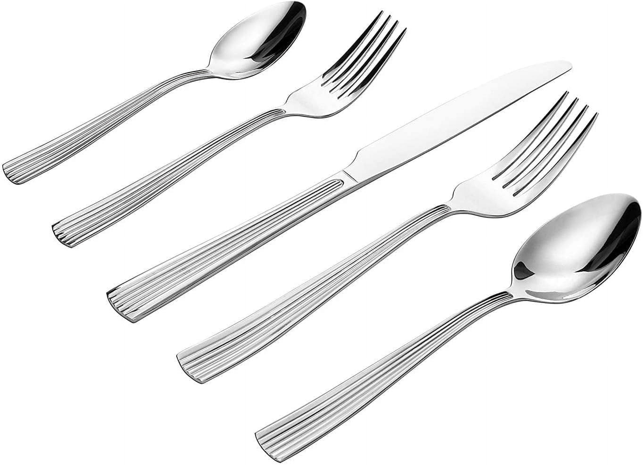KitchenTrend 20 Piece Stainless Steel Silverware Set, Service for 4 in Dishwasher Safe, Empire