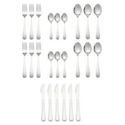KitchenTrend Delilah 24 Piece Stainless Steel Flatware Set Service for 6 Silver
