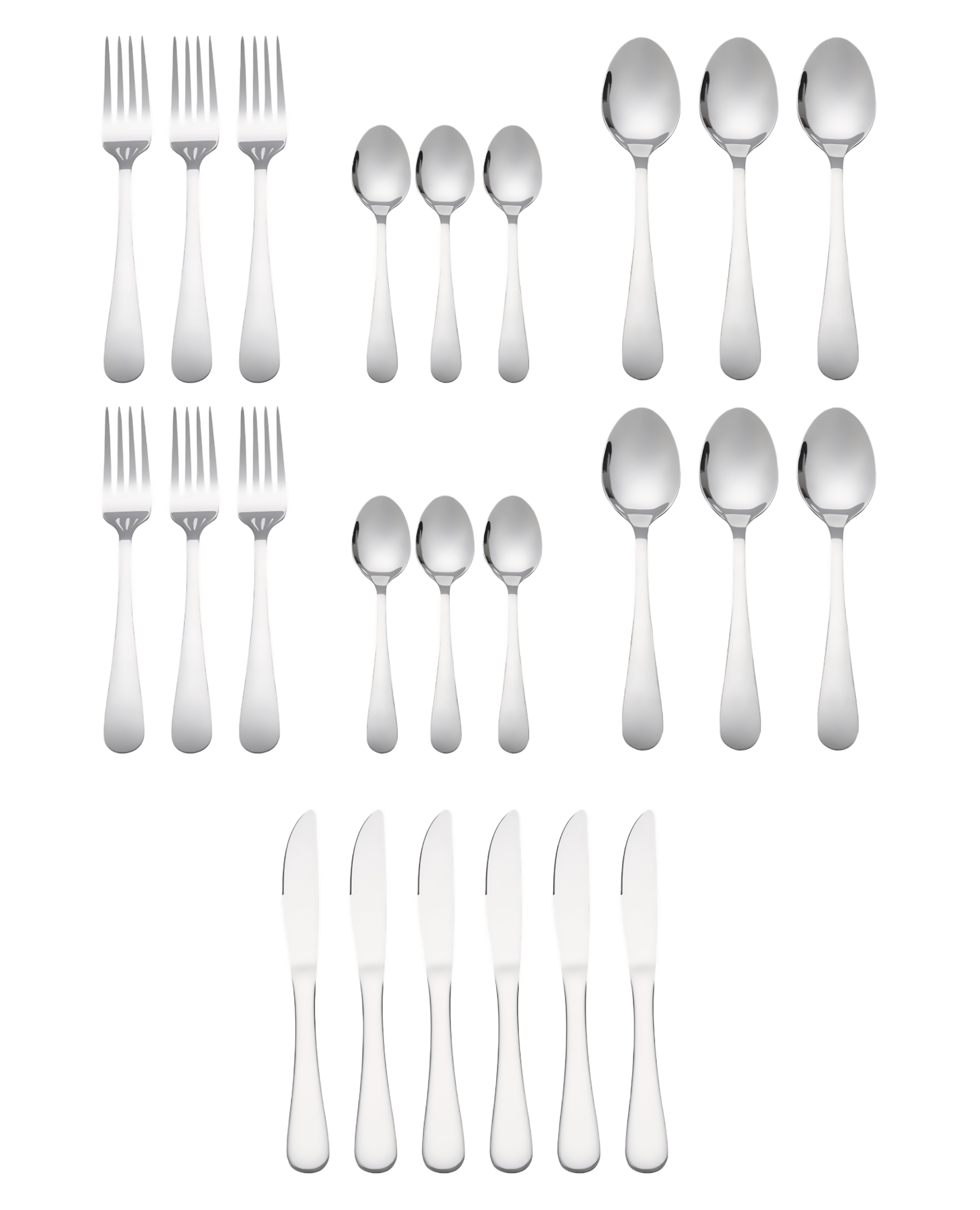 24-Piece Stainless Steel Flatware Set – Service For 6, Modern Silverware Set