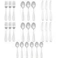 thumbnail image 1 of KitchenTrend Lucent 24 Piece Stainless Steel Flatware Set Service for 6 Silver, 1 of 9
