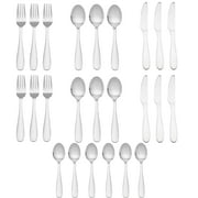 KitchenTrend Lucent 24 Piece Stainless Steel Flatware Set Service for 6 Silver