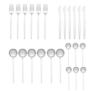 KitchenTrend Meraki 24 Piece Stainless Steel Flatware Set Service for 6 Silver