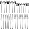 thumbnail image 1 of KitchenTrend Reverie 24 Piece Stainless Steel Flatware Set Service for 6 Silver, 1 of 12
