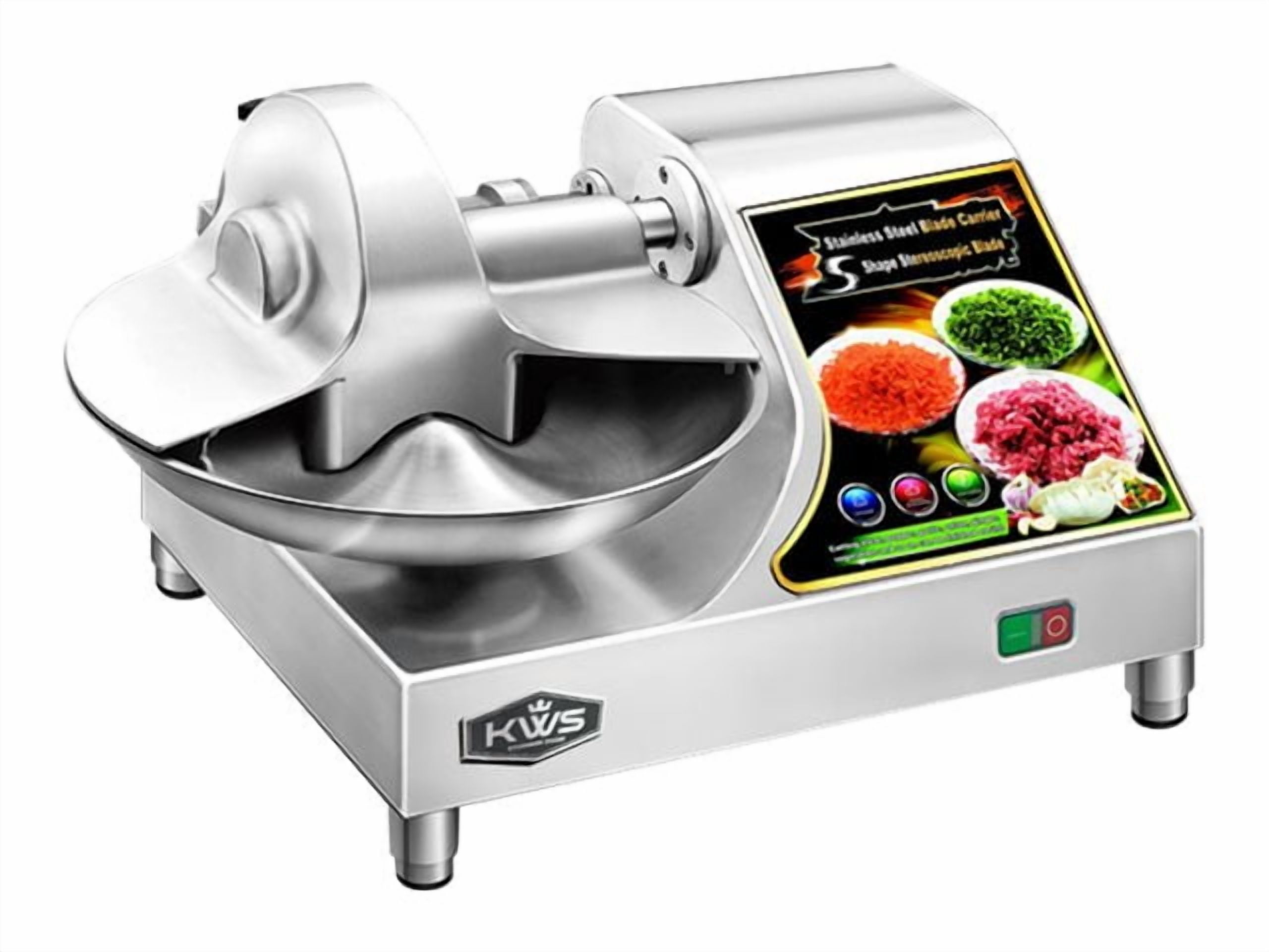 KWS BC-400 Commercial 1350W 1.5HP Stainless Steel Buffalo Chopper Bowl Cutter Food Processor