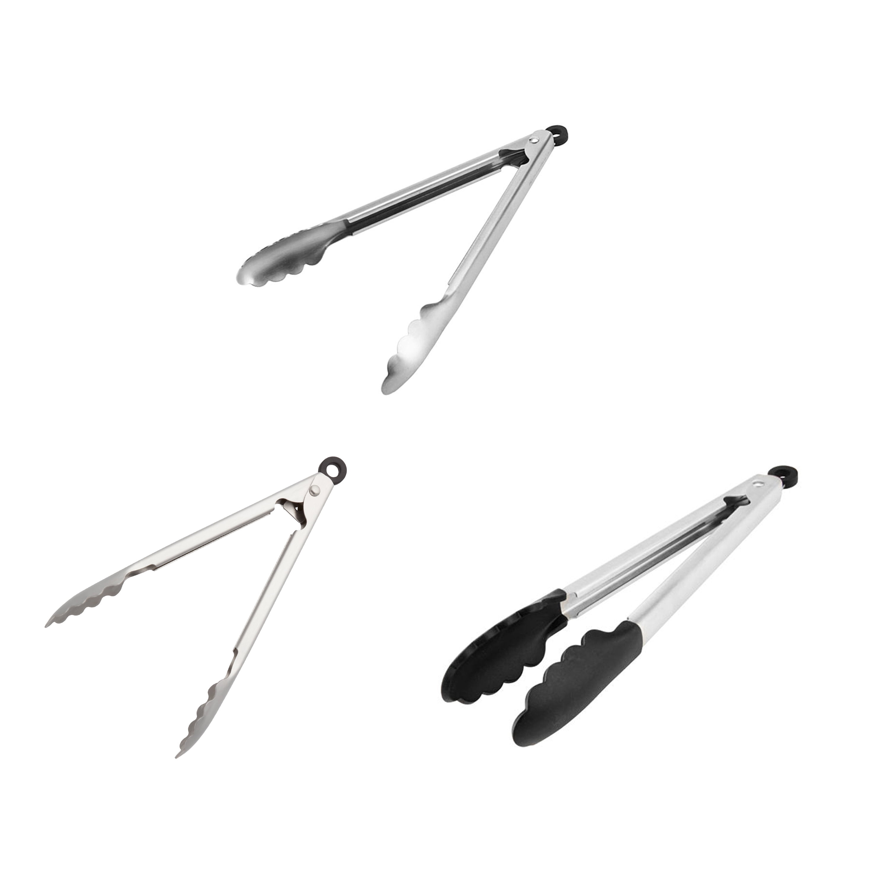 Classic Cuisine 3-piece Stainless Steel Kitchen Tongs - 8683387