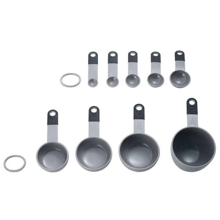Kitchenaid 9-piece BPA-Free Plastic Measuring Cups and Spoons Set in Gray 