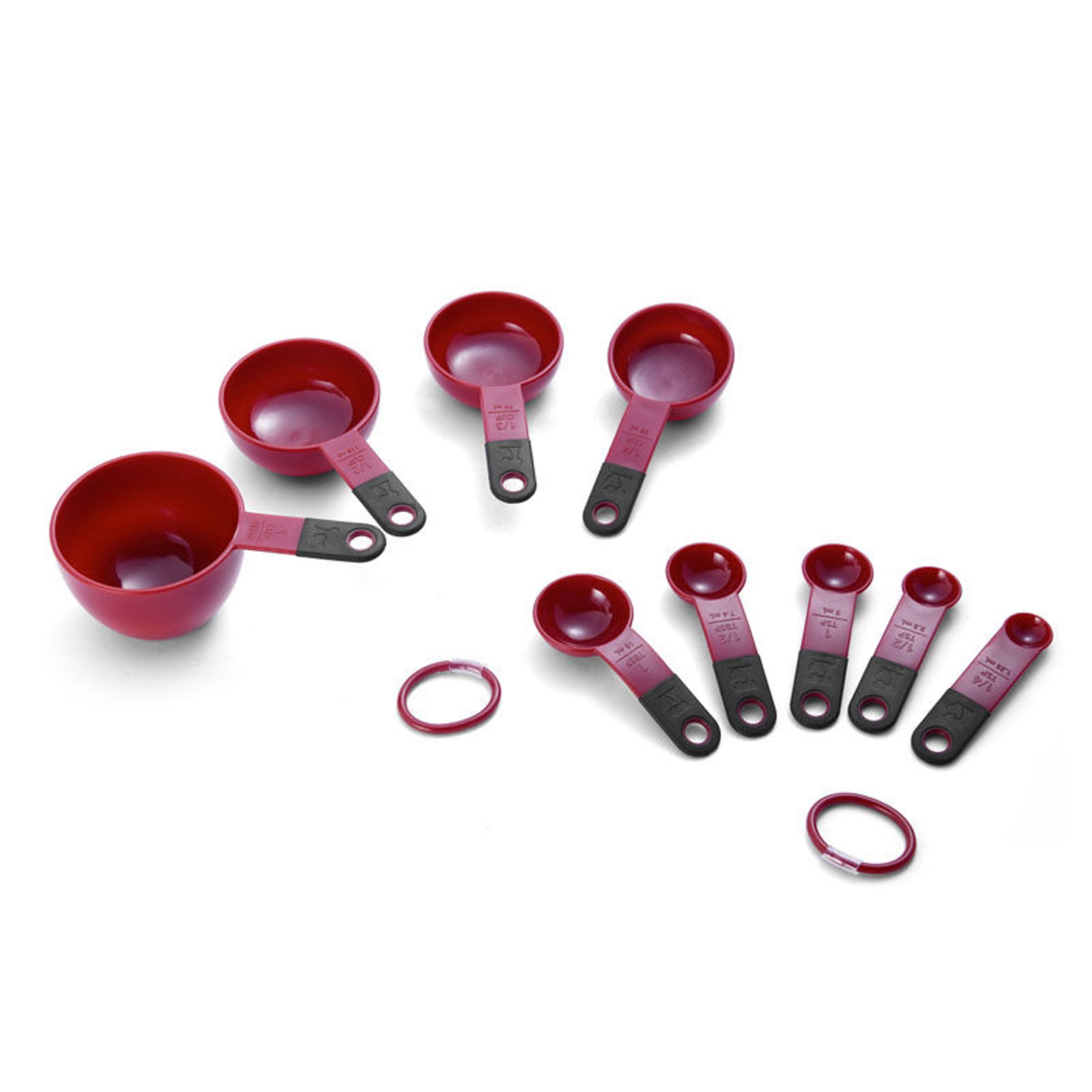 Kitchenaid 9-piece BPA-Free Plastic Measuring Cups and Spoons Set in Red 