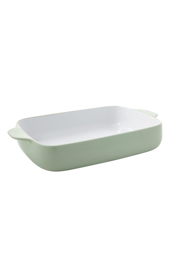 9X13-inch Vitrified Stoneware Rectangular Baker in Pistachio Green