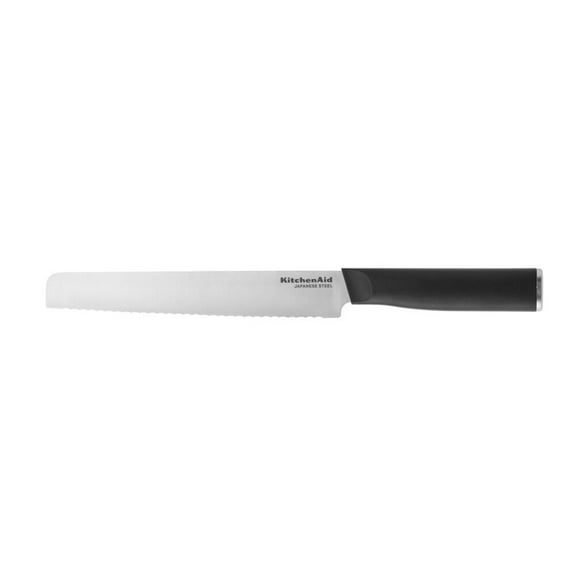 Kitchenaid Classic Serrated Bread Knife with Endcap and Blade Cover, 8-inch, Black
