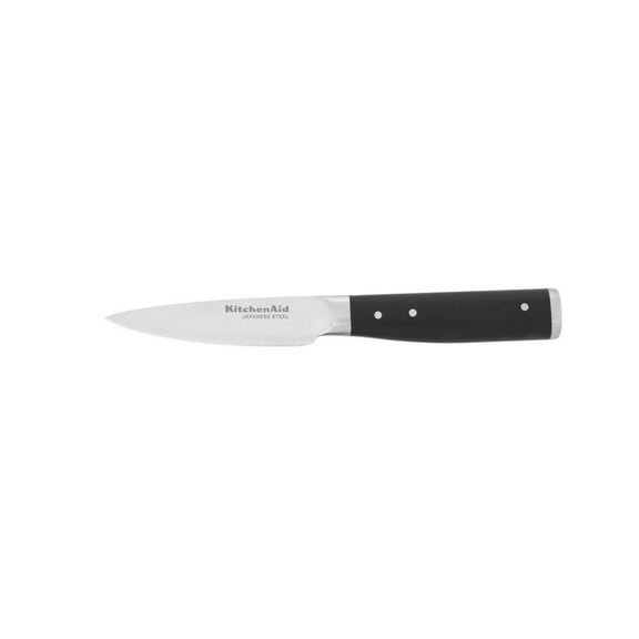 Kitchenaid Gourmet Forged Tripe-Rivet Paring Knife with Blade Cover, 3.5-inch, Black