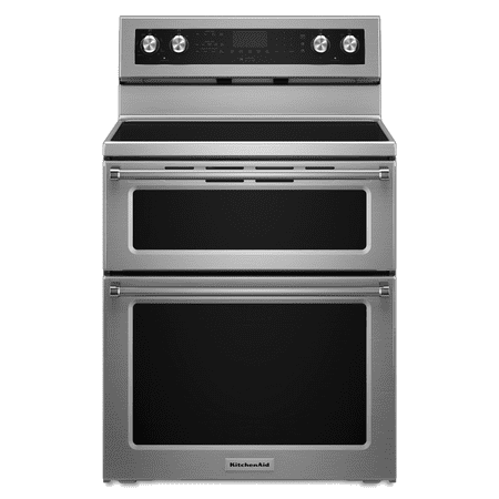 KitchenAid - 6.7 Cu. Ft. Self-Cleaning Freestanding Double Oven Electric Convection Range - Stainless Steel
