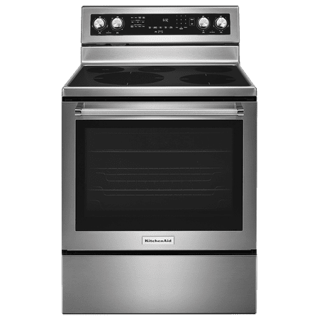 KitchenAid - 6.4 Cu. Ft. Self-Cleaning Freestanding Electric Convection Range - Stainless Steel
