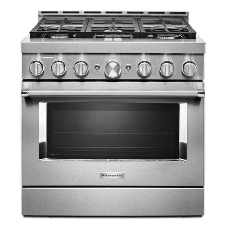KitchenAid - Commercial-Style 5.1 Cu. Ft. Slide-In Gas True Convection Range with Self-Cleaning - Stainless steel
