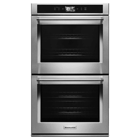 KitchenAid - Smart Oven+ 30" Built-In Double Electric Convection Wall Oven - Stainless steel