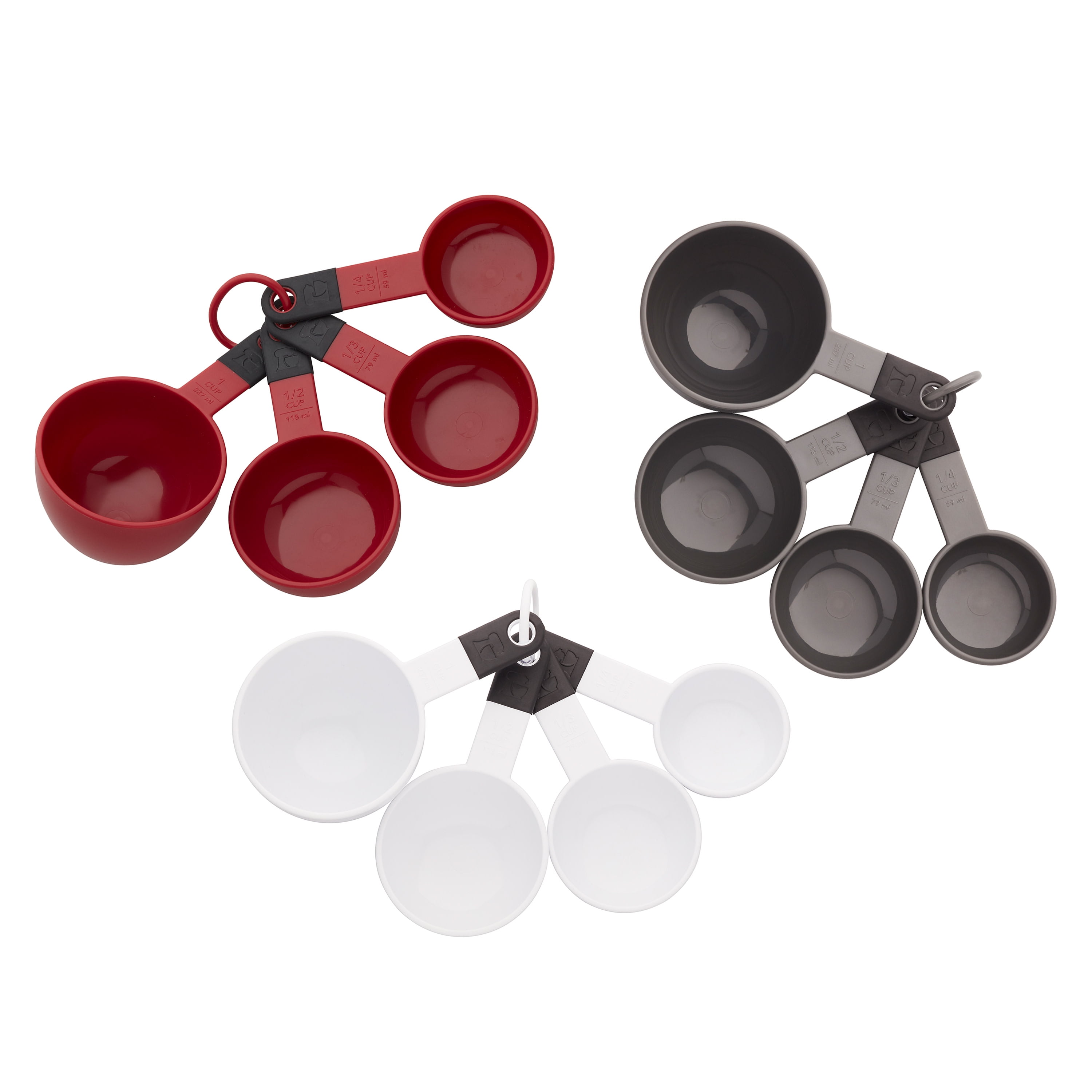Kitchenaid Set of 4 Dishwasher Safe Plastic Measuring-cups in Red 