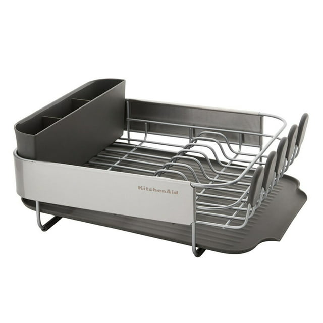 Kitchenaid Stainless Steel Wrap Compact Dish Rack in Satin Gray