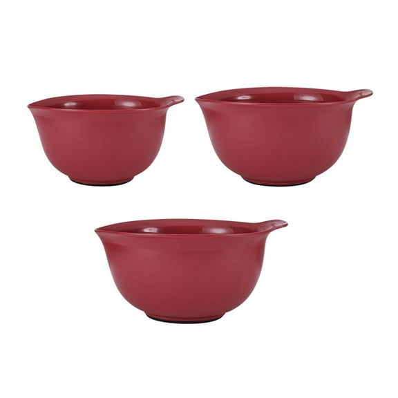 Kitchenaid Universal Set of 3 Plastic Mixing Bowls in Red