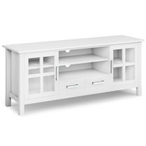 Kitchener 60 inch Wide Solid Wood TV Stand in White For TVs up to 65 inches