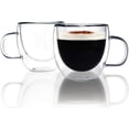 thumbnail image 1 of ABCISI Glass Espresso Cups, Set of 2 6oz Double Wall Thermo Insulated Shot Cups With Handle, Coffee Mugs for Cappuccino, Great Gift for Coffee Lovers, 1 of 7