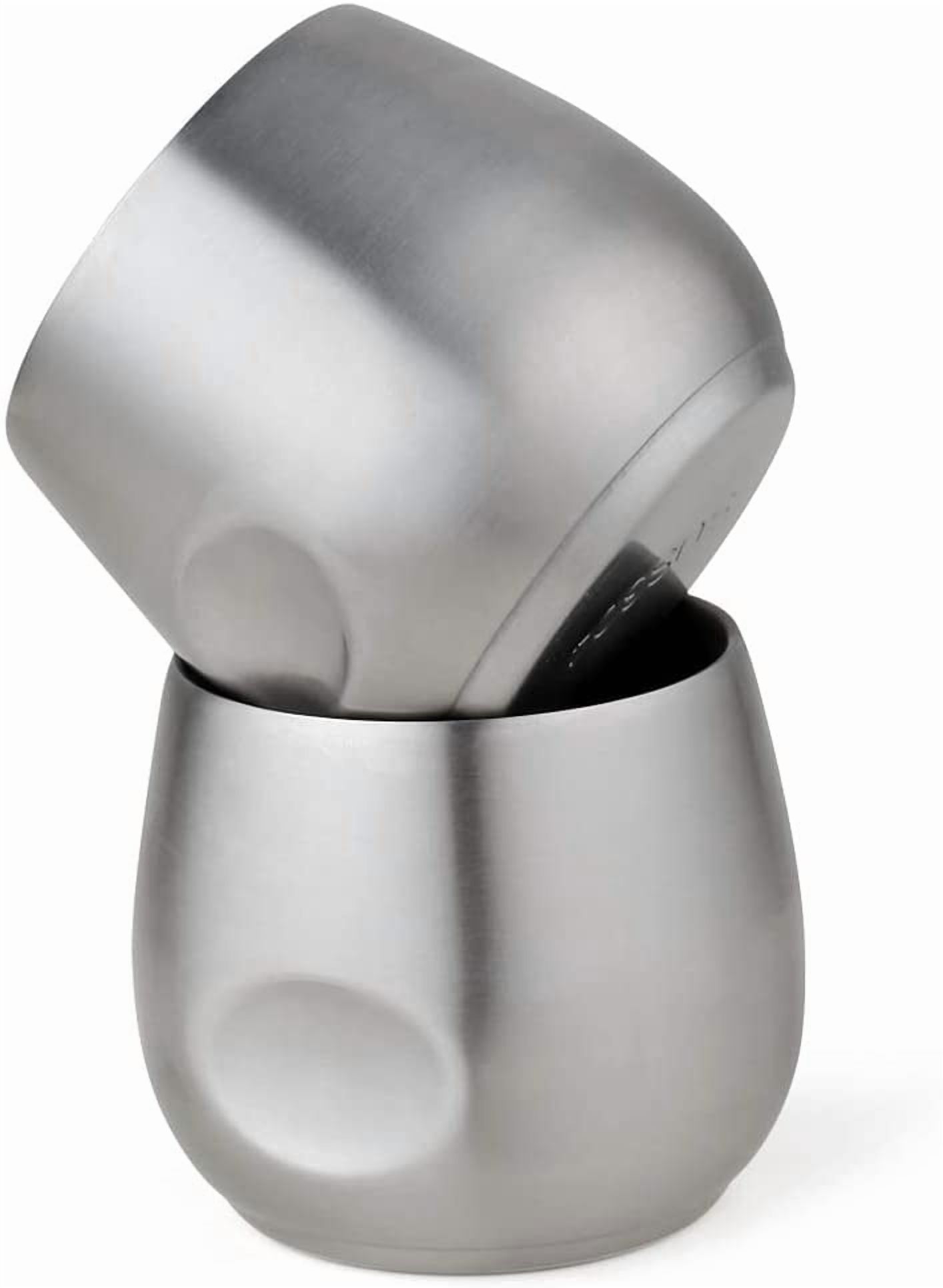 ABCISI 2pcs Mini Stainless Steel Espresso Cups Set, 4oz Double Wall Insulated  Espresso Coffee Cup, Unbreakable Stemless Tumbler Beer Mug, Comfortable Grip Metal Cup for Outdoor Events Picnics Party