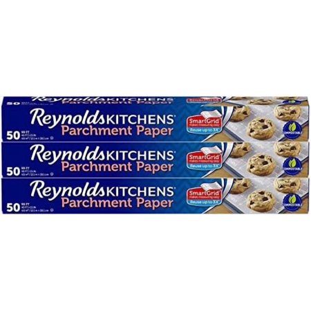 Kitchens Parchment Paper Roll with SmartGrid - 3 Boxes of 50 Square Feet (150 Sq. Ft) (Value Pack)
