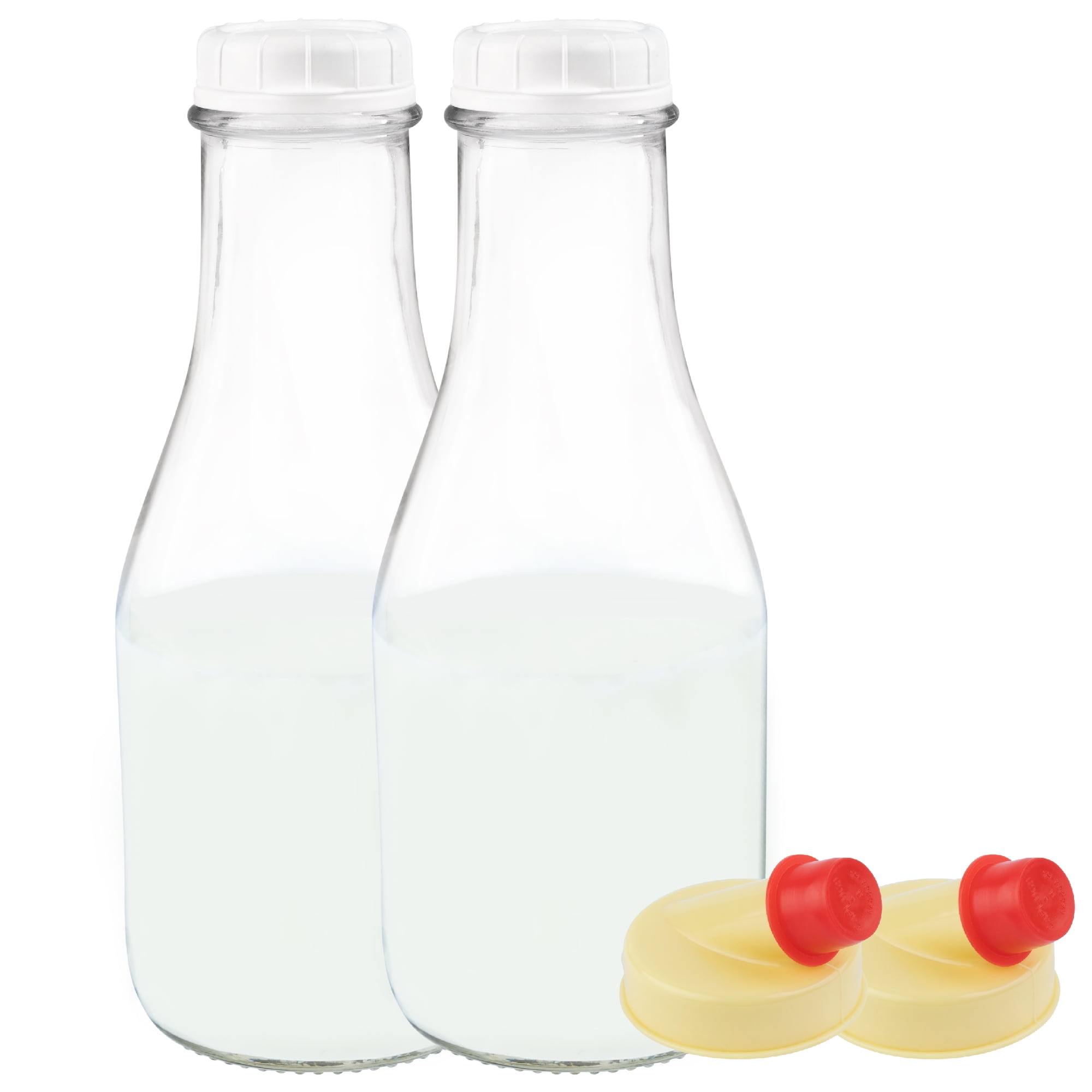 64oz Clear Glass Milk Bottles (Cap Not Included) - 9/Case, Clear Type III 48 mm