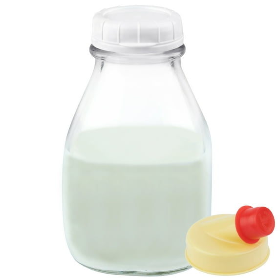 Kitchentoolz Clear Glass Airtight Milk Food Storage Jar