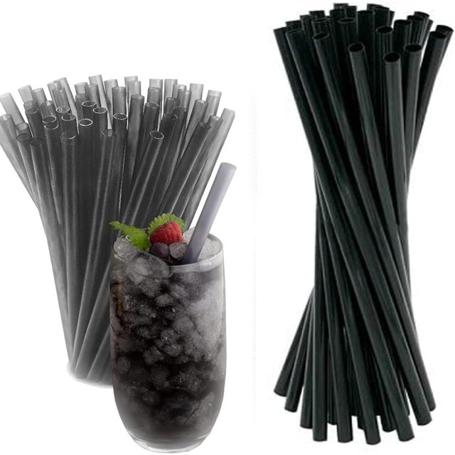Kitchenware 500 Black Cellulose Solid Drinking Tubes. Length 20cm X 6mm