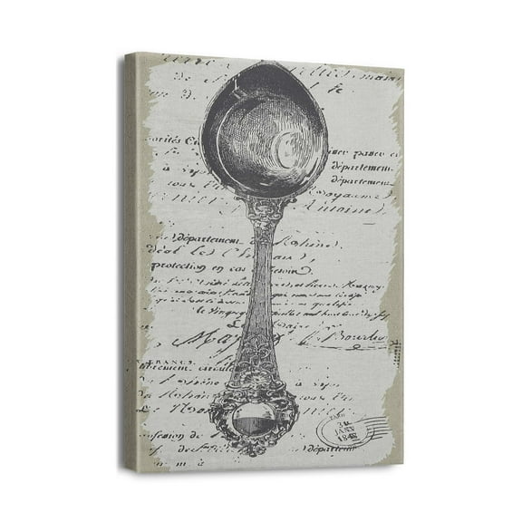 Kitchenware Canvas Prints Rustic Wall Art for Homey Dining Room & Kitchen Decor (12x16inch)