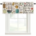 thumbnail image 1 of Kitchenware Farmhouse Short Window Curtain Valances, Vintage Kitchen Cooking Tool Retro Beige Rod Pocket Kitchen Valances for Living Room Bedroom Bathroom Cafe 60" x 18", 1 of 8