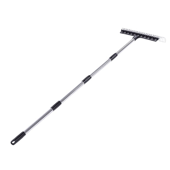 Kitchenware For Rake for Leaves 22 Tines 16.3 Inch Wide Steel Wire Garden Rake with 5.2FT Long Handle for Lawn Yard Mulch Thatch