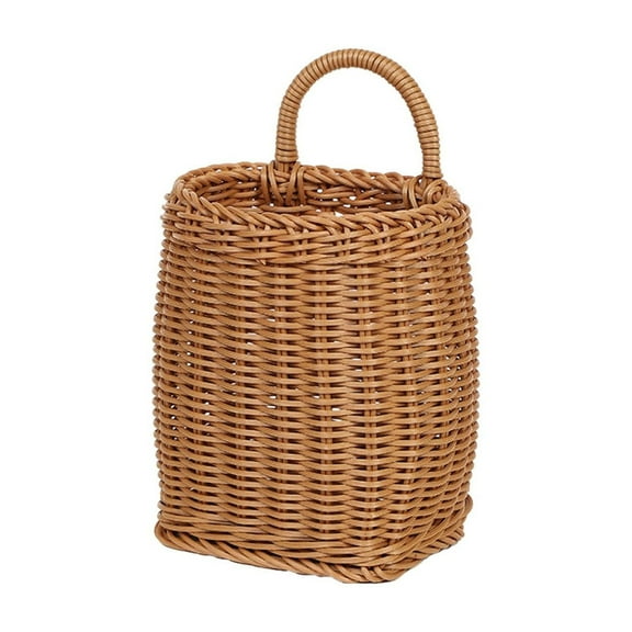 Kitchenware Hanging Basket over the Cabinet Door Organizer Wicker Basket Great Gift Hanging Flower Pot Woven Basket Hanging Basket for Door Wall Plant on the Door