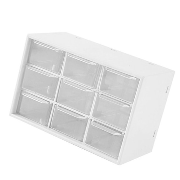 Kitchenware Office Desktop Drawers, Desktop Organizers Nine Square Grid for Household White