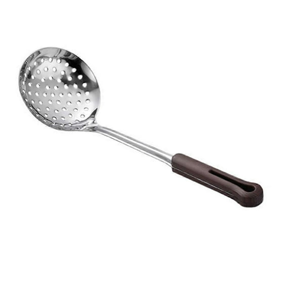Kitchenware Scoop Colander Slotted Scoop Kitchen Cooking Gadget Tool Stainless Steel Cooking Silver 37*11.5CM 1Set