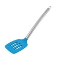 thumbnail image 1 of Kitchenware Stainless Steel Handle Silicone Slotted Pancake Turner Spatula Blue, 1 of 2